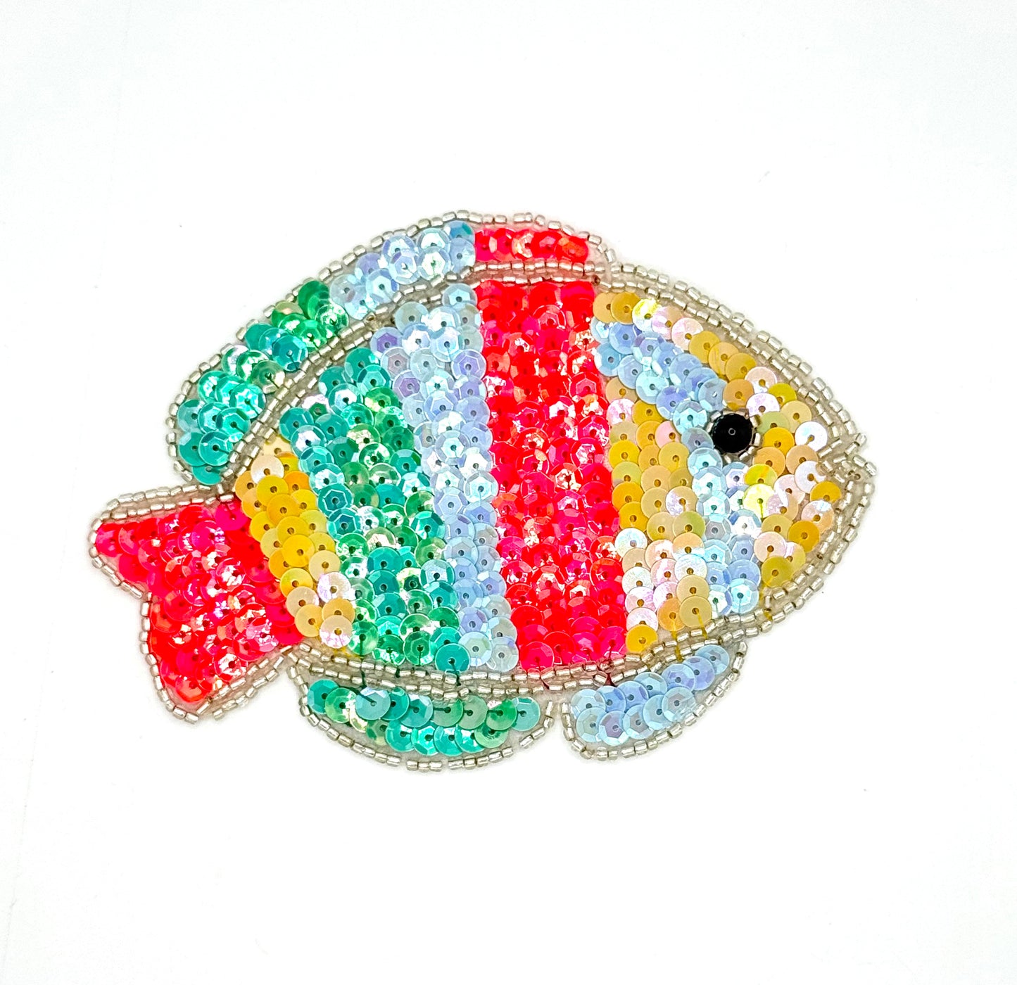 Fish with MultiColored Sequins and Beads 4.75” x 3.5”
