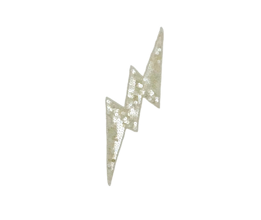 Lightning Bolt Appliqué - Iridescent Sequins/Beads 11" x 3.5"