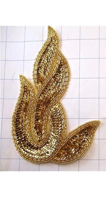 Designer Motif Twist Pair or Single with Gold Beads 7.5" x 5"
