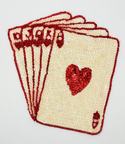 Red Royal Flush Hand of Cards 5.5” x 5”