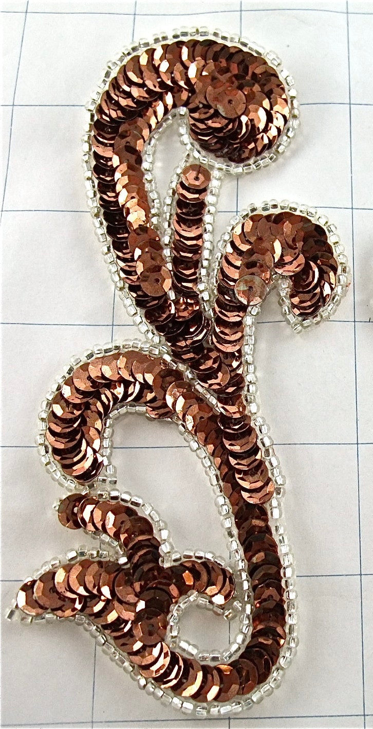 Designer Motif Filigree Pair- Choice of Sequins Color with Silver Beads 6" x 3"