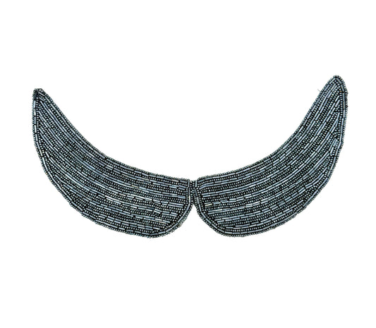 Collar de cuentas gunmetal de diseñador 11.5” x 5.5”