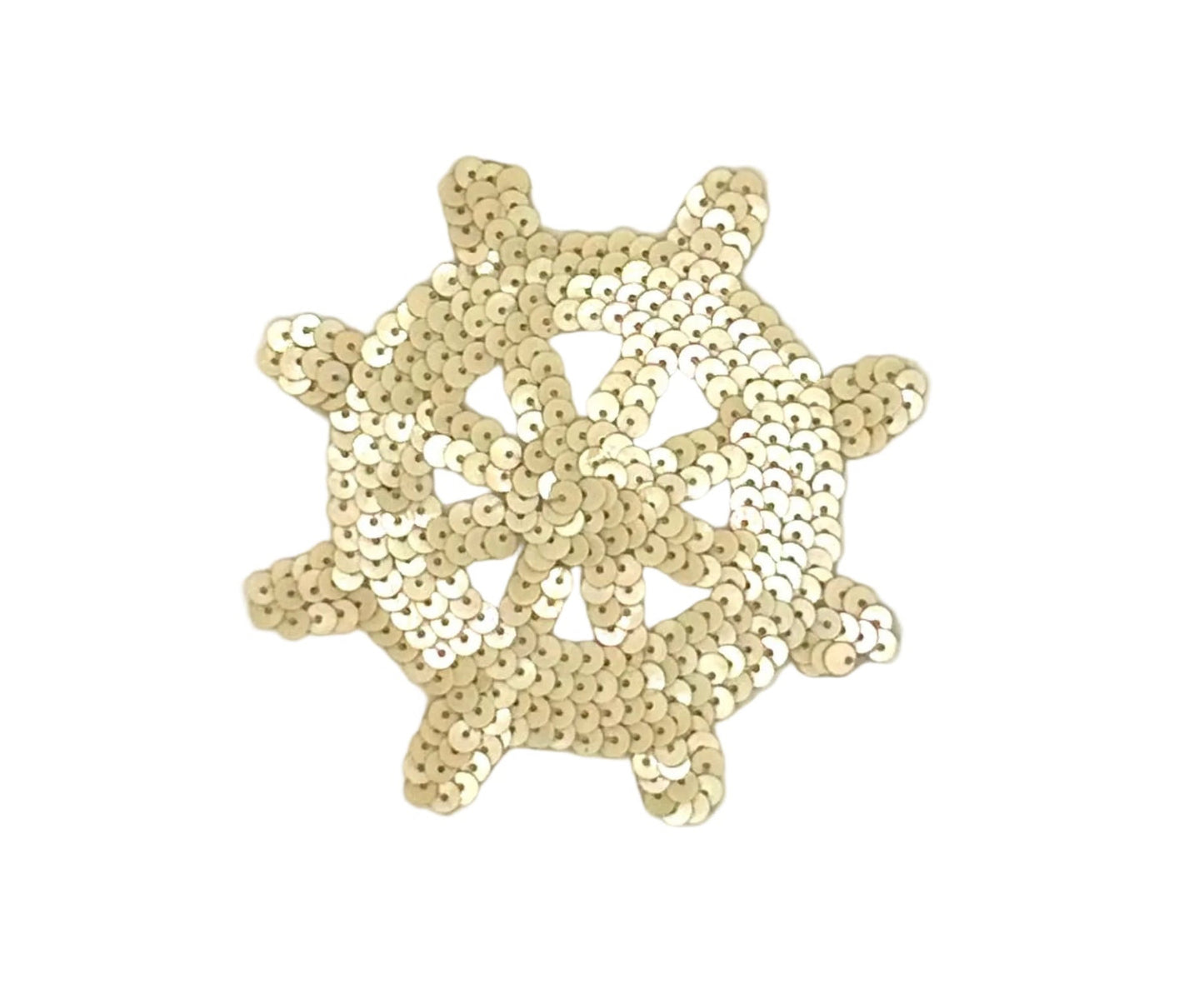 Timón - Lentejuelas Beige - 3.5" x 3.5"