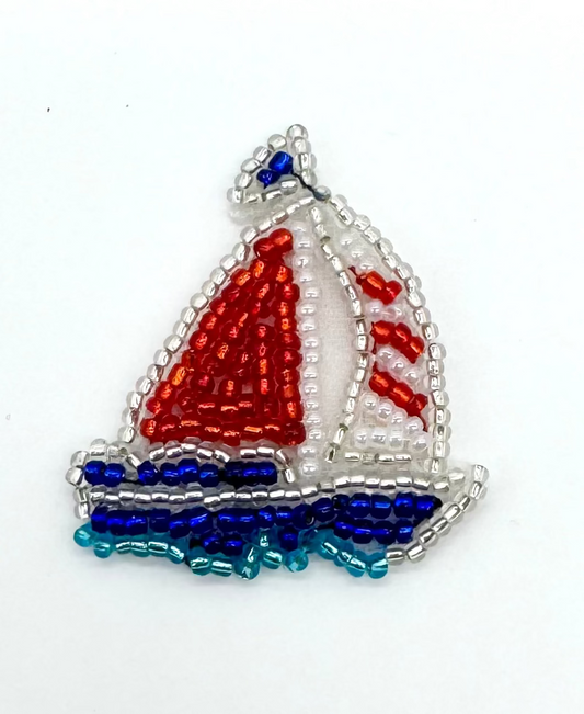 Sailboat - Multicolored Beads 1.75" x 1.5”
