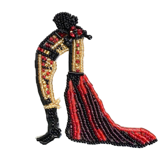 Matador Appliqué - Multicolored Glass Beads 3" x 3"