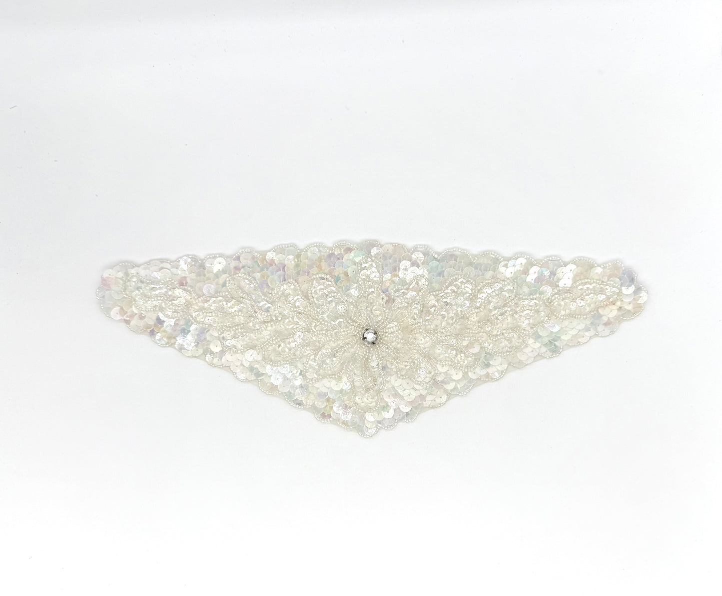 Cinturón con motivos de diseñador - Lentejuelas iridiscentes - Cuentas - Diamantes de imitación 14" x 5"