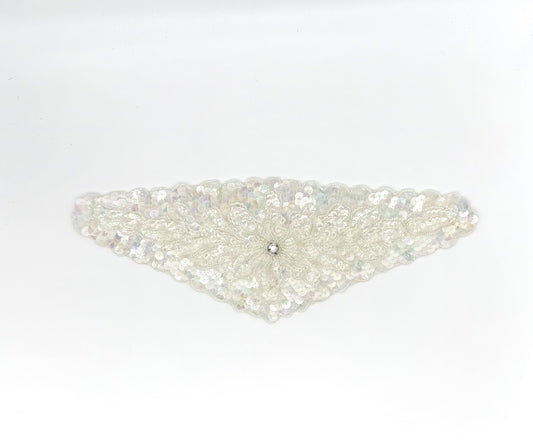 Cinturón con motivos de diseñador - Lentejuelas iridiscentes - Cuentas - Diamantes de imitación 14" x 5"