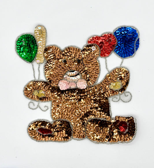 Teddy Bear with Balloons 7.75" x 7"