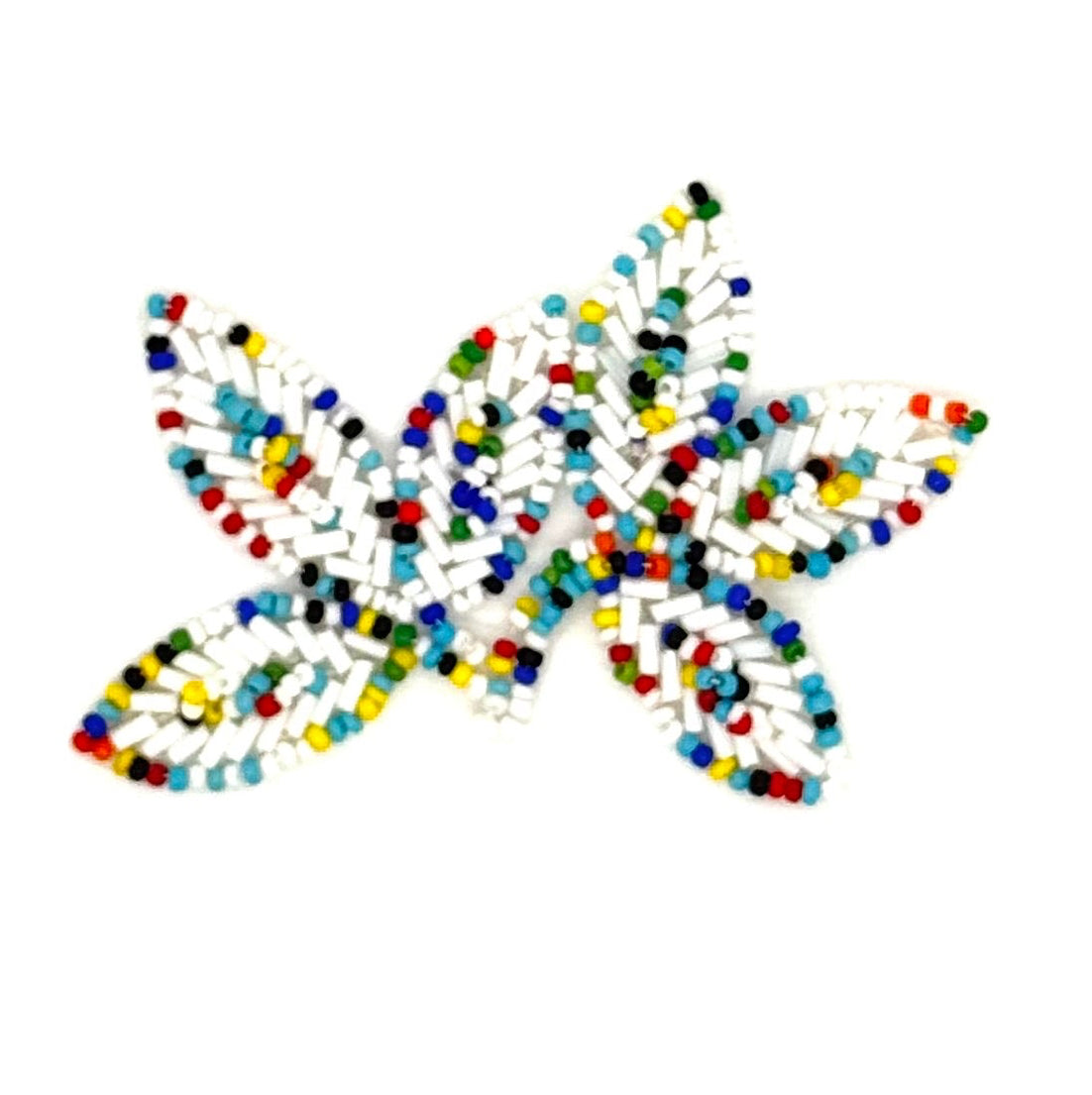 Hoja, motivo del sudoeste con cuentas multicolores 3.75" x 2.5"