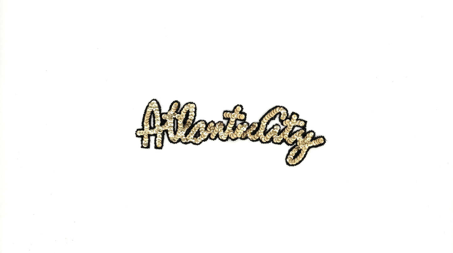 The Word "Atlantic City" - Choice of Sequins/Beads 9" x 3"
