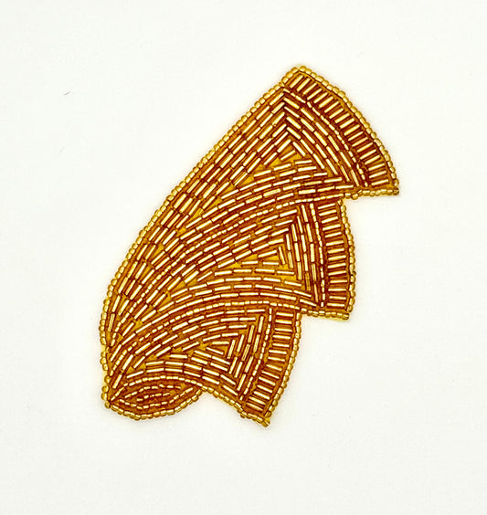 Concha de diseño con cuentas doradas de 10 x 6,3 cm