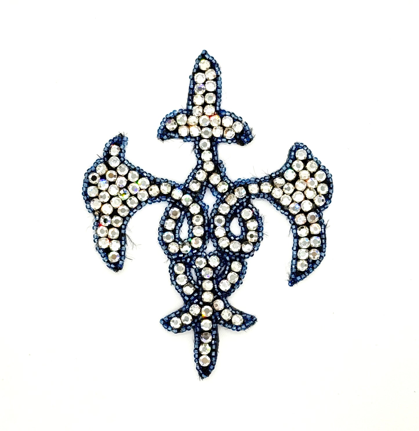Designer Motif - Blue Beads - Rhinestones 5.5”x 4.25”
