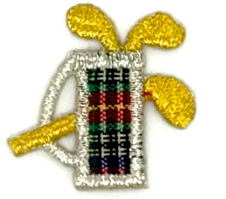 Golf Bag -Embroidered Iron-on - Choice of Color  1.5" x 1.5"