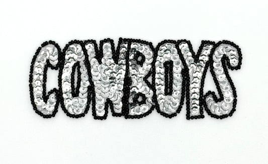 Cowboys Sequin and Beaded Applique 5” x 2”