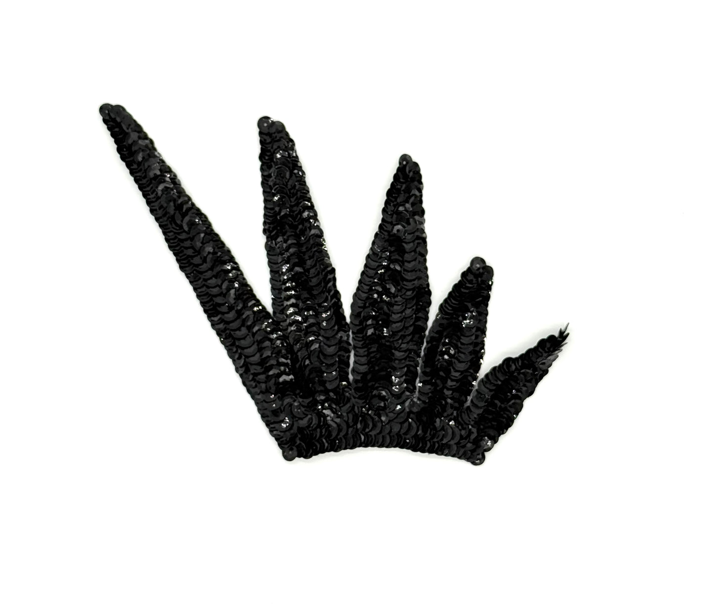 Designer Motif Five Point - Black Sequins 7" x 4"
