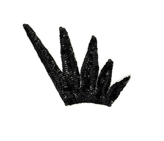 Diseño Motivo Cinco Puntas - Lentejuelas Negras 17,78 cm x 10,16 cm