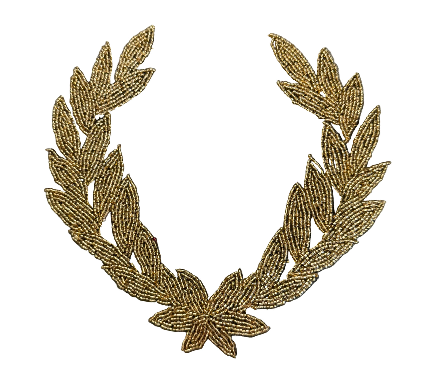 Designer Motif Neckpiece - Gold Beads 8" x 8"