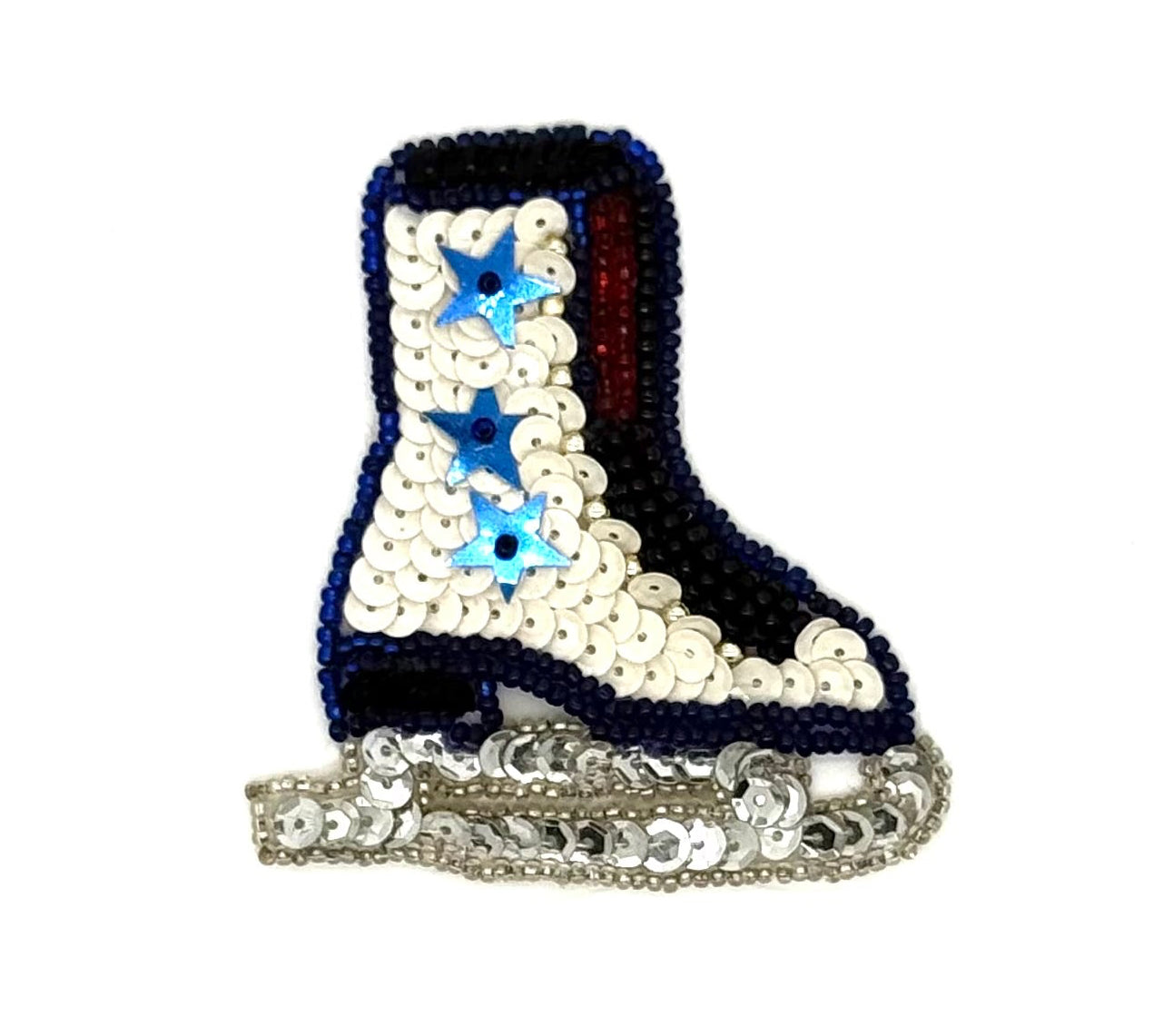 Elección de patines de hielo con lentejuelas y abalorios multicolores de 7,62 cm x 6,35 cm en 3 variantes