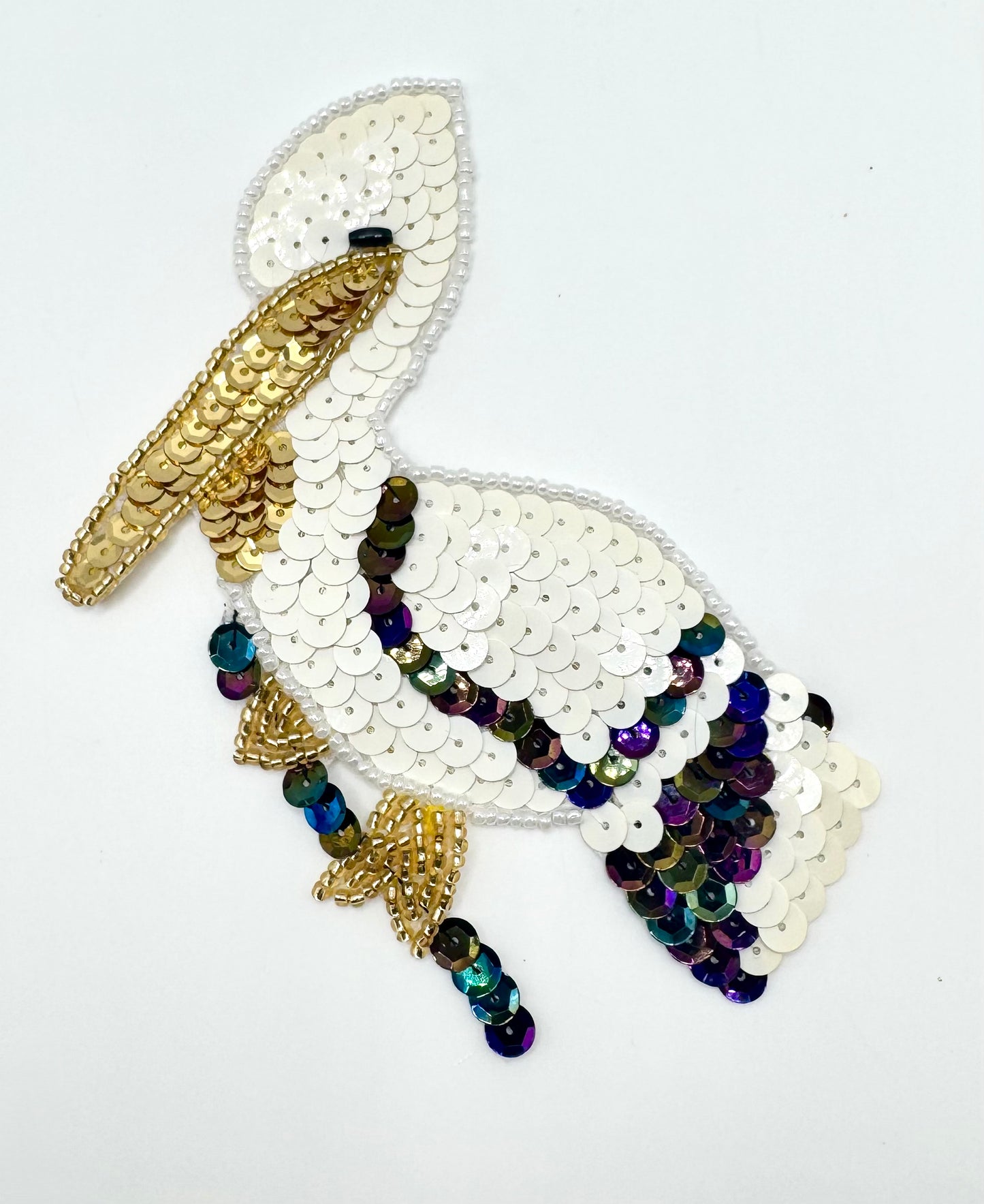 Pelican White/Black/Gold 5” x 3.5”