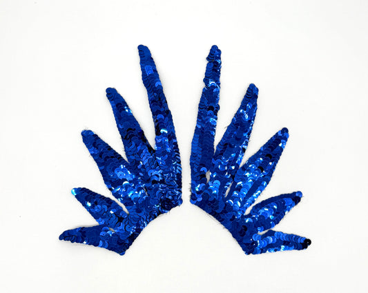 Diseño Motivo Par de Cinco Puntas - Lentejuelas Azul Royal 17,8 cm x 11,4 cm