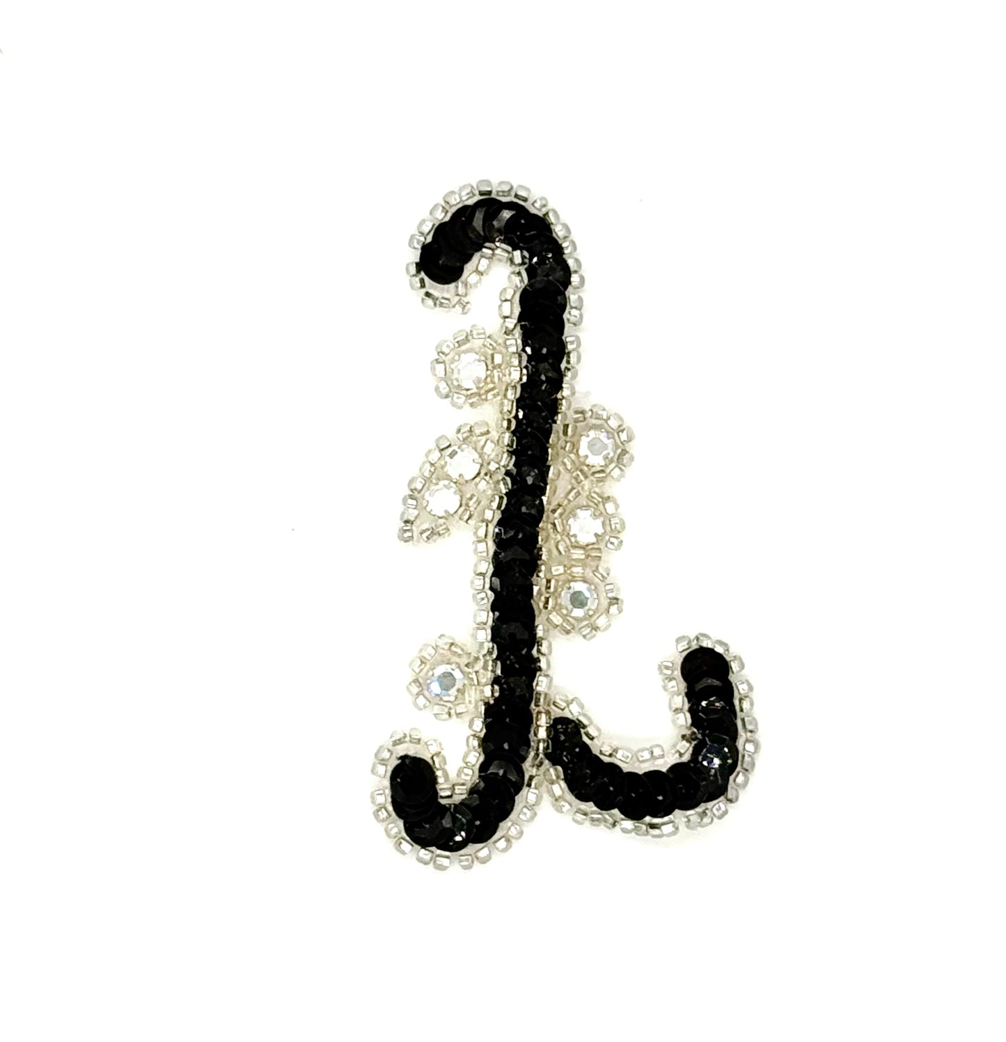 Designer Motif - Rhinestones - Black Sequins 3.5" x 2"