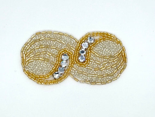 Abalorios de diseño con motivo plateado/dorado - Diamantes de imitación 4"x 2"