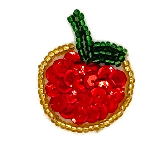 Cereza pequeña con lentejuelas rojas de 2,5 cm