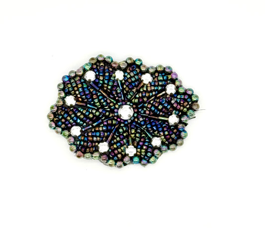 Designer Motif with Moonlight Beads and Acrylic Stones 2.75" x 2"