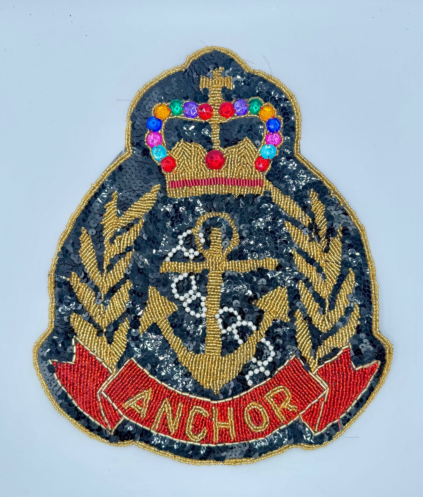 Choice of Size Anchor with Crown Large Patch, 2 variants, 11" x 9", 6.5" x 5.25"