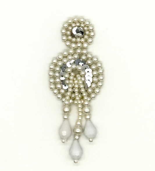 Epaulet Pair - Black Sequins - Black Beads 5" x 1.5"