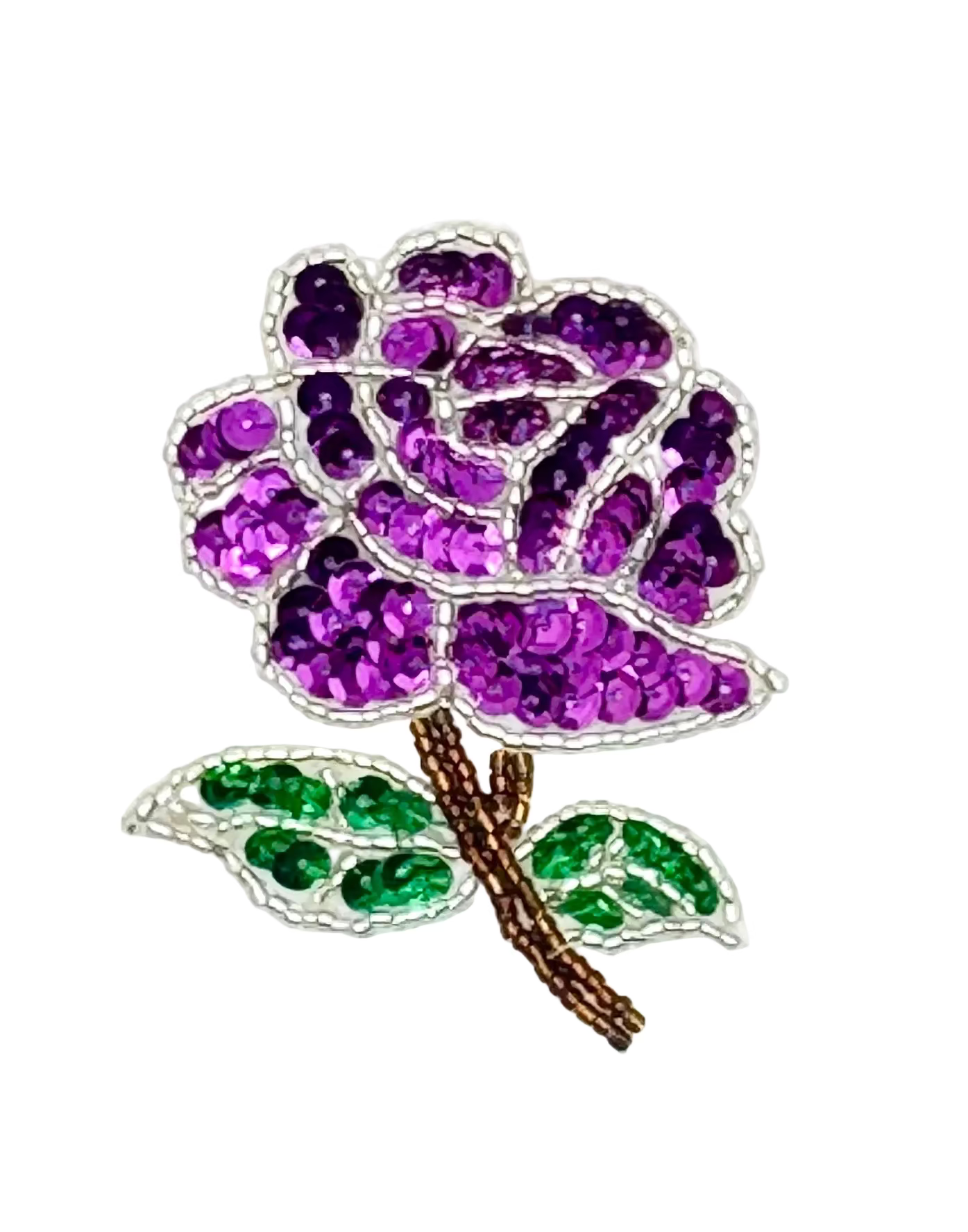 Purple Rose with Silver and Purple and Gold - Choice of Assorted sizes - Singles and Pairs