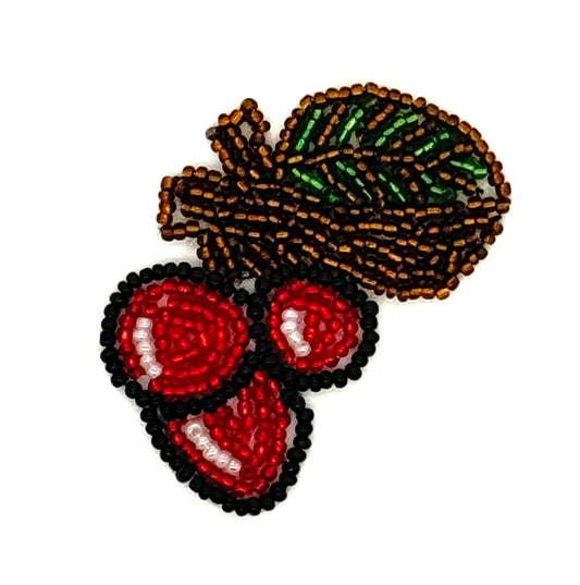 Cerezas en una rama, todo abalorios de 1.5" x 2"