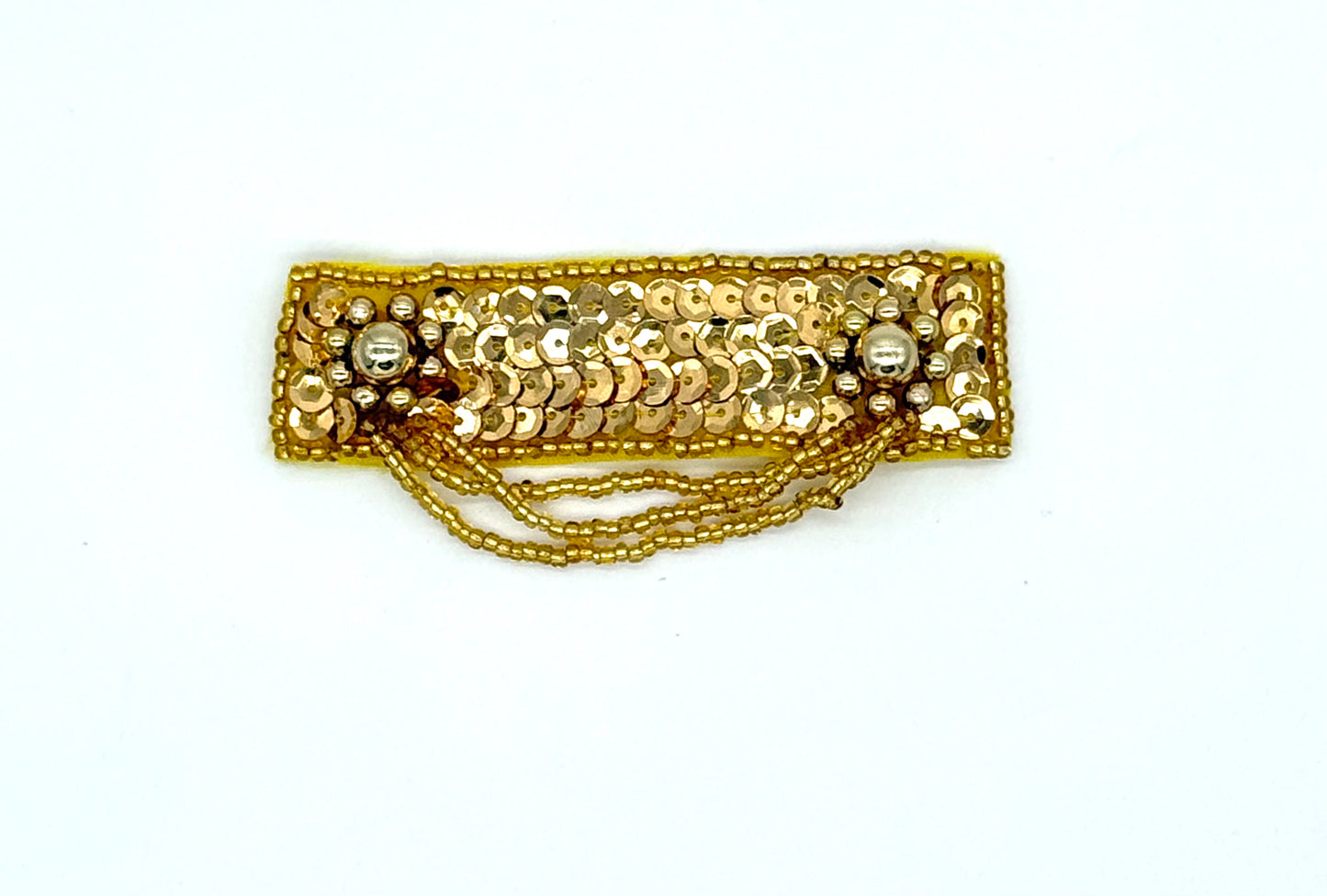 Epaulet - Gold Sequins- Gold Beads 3.5" x 1.5"