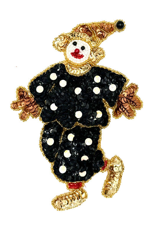 Clown in Black with White Polka Dots - 2 size variants