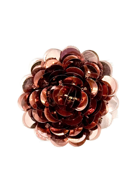 Flor - Lentejuelas Oro Rosa/Bronce Talle Alto 5 cm