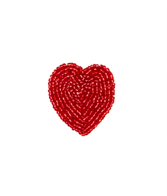 Heart with Red Beads 1.5" x 1.5"