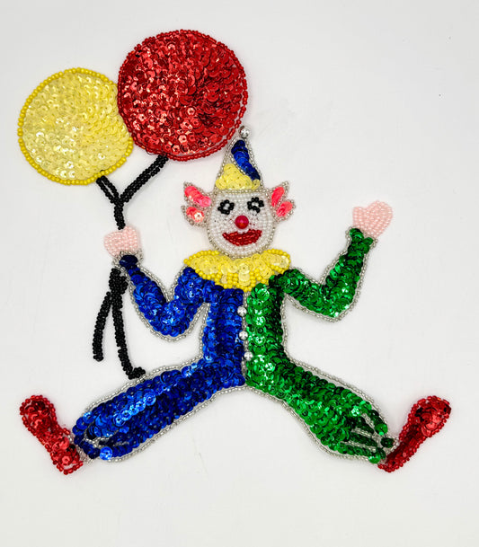 Smiley Face Clown with Balloons 7.5" x 7.5"