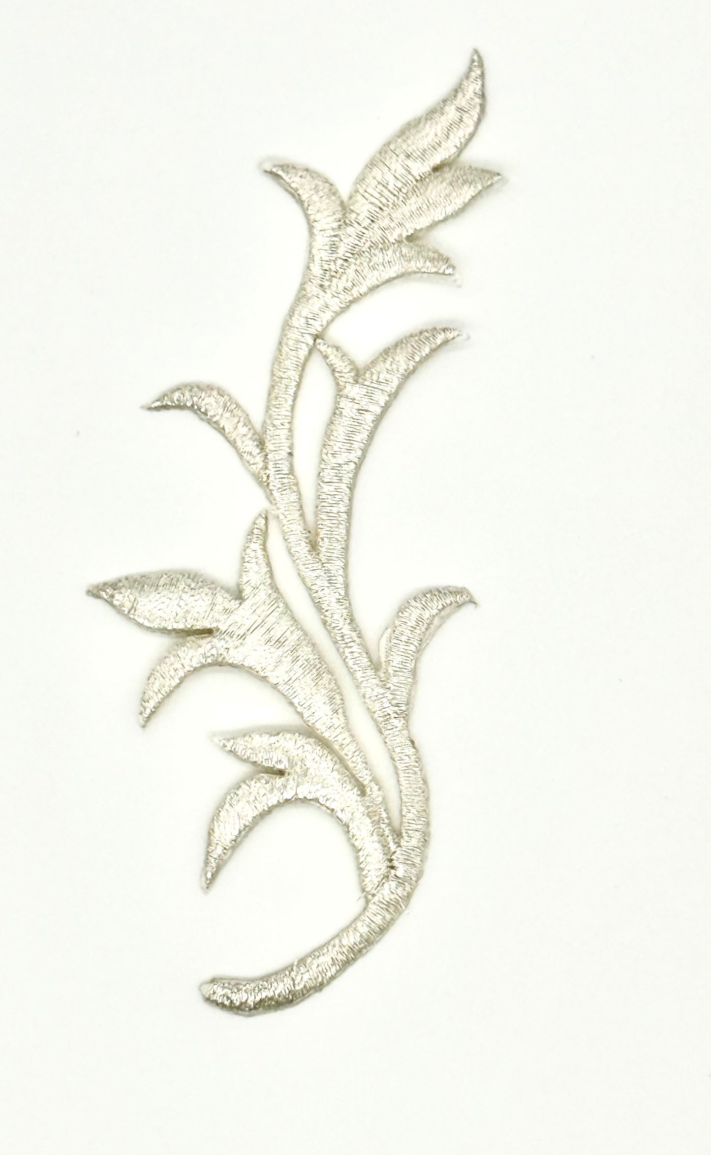 Motivo de hoja de diseño par o individual con bordado dorado metálico - Para planchar 5" x 2"