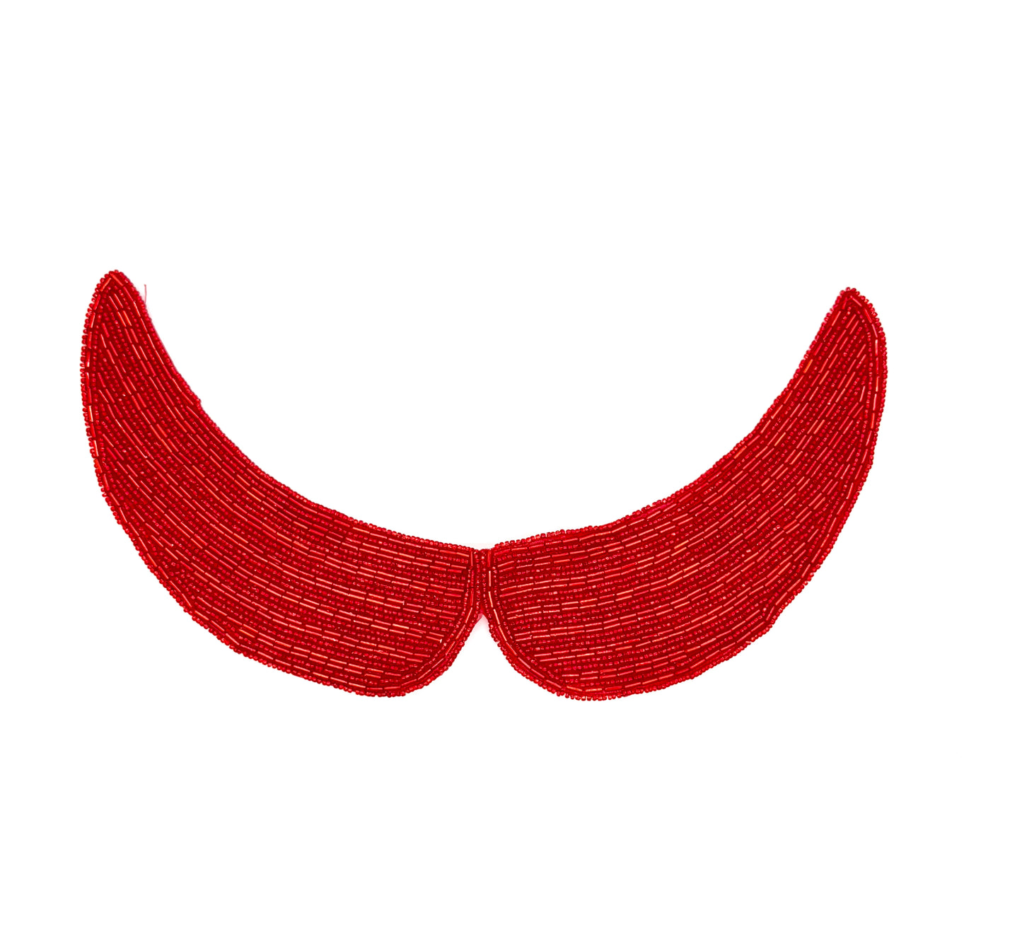 Designer Motif Red Beaded Collar 11.5”x 5.5”