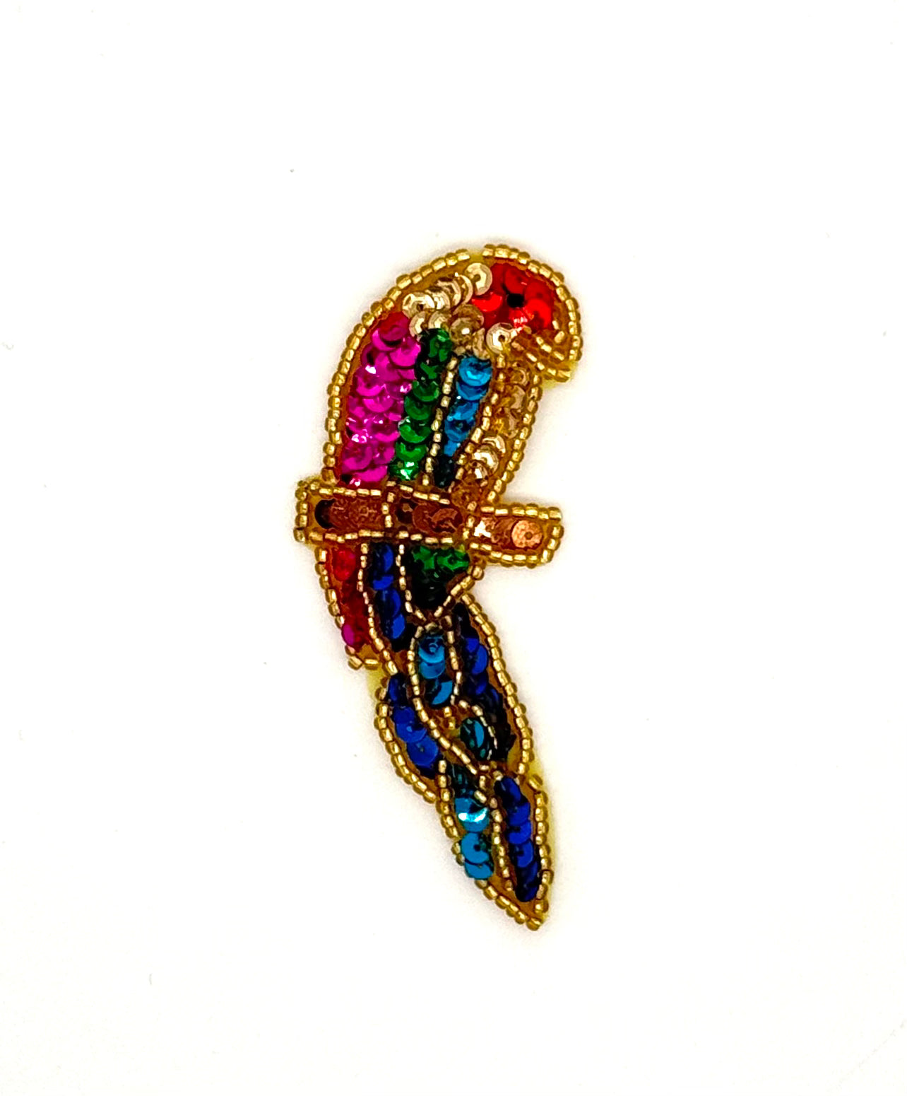 Parrot Pair -  Multicolored Sequins/Beads  3.5" x 1.5”