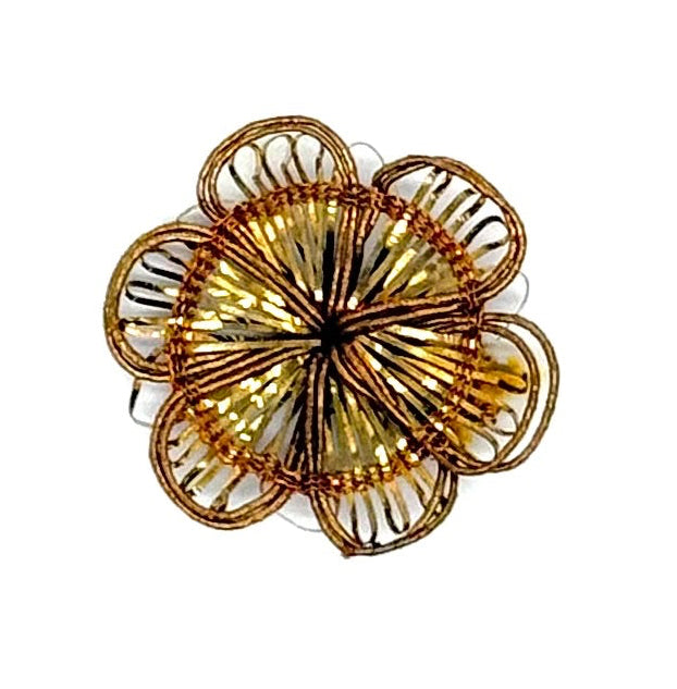 Flower Dark Gold Bullion Thread - Choice of 1.75" or 1.5"