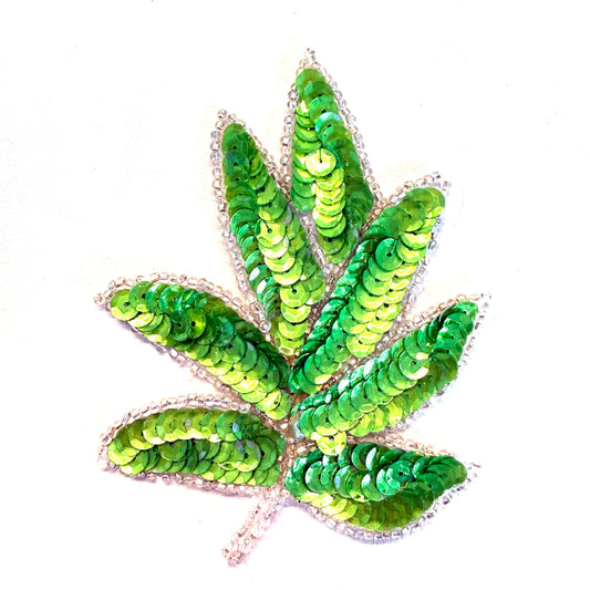 Lentejuelas Hoja Verde Lima 3" x 4"