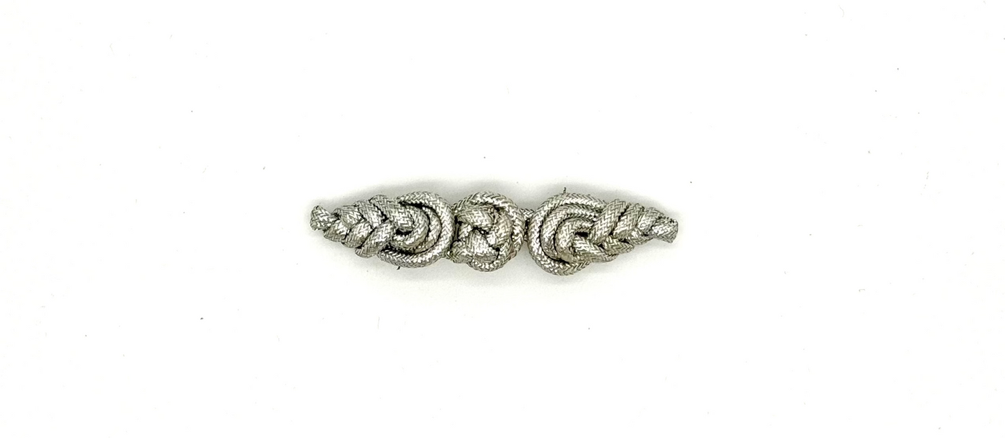 Frog Closure - Mettalic Silver 3.5" x .75"