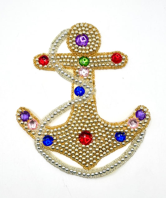 Choice of Color Anchor with Multicolored Beads 6" x 5"