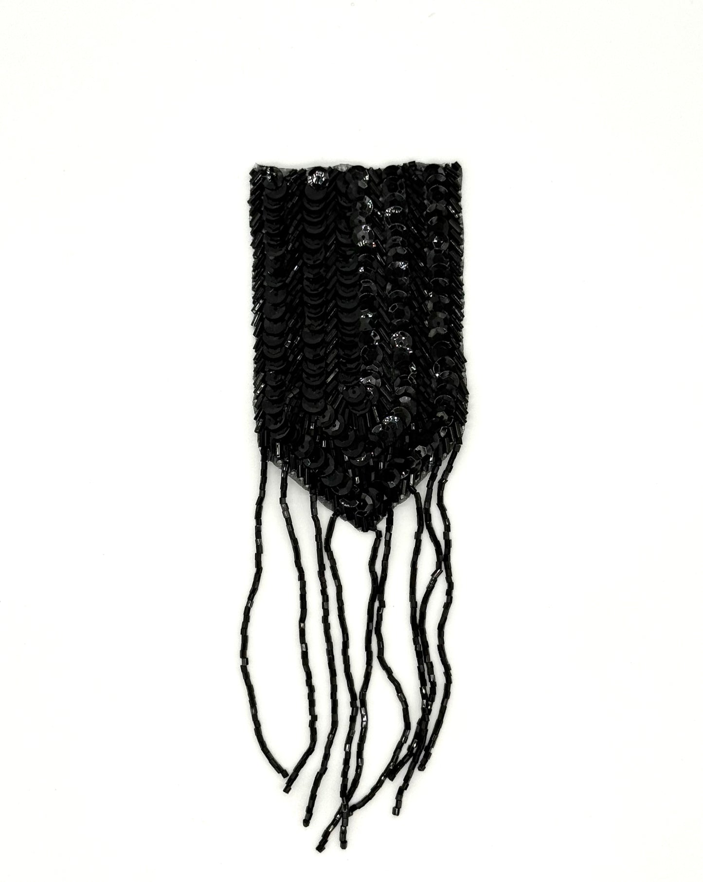 Epaulet - Black Sequins - Beads 8" x 2.5"