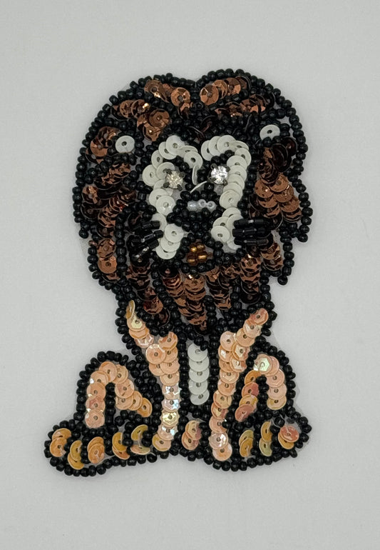 Lion with Brown Mane, Sequin and Beaded 3.5"