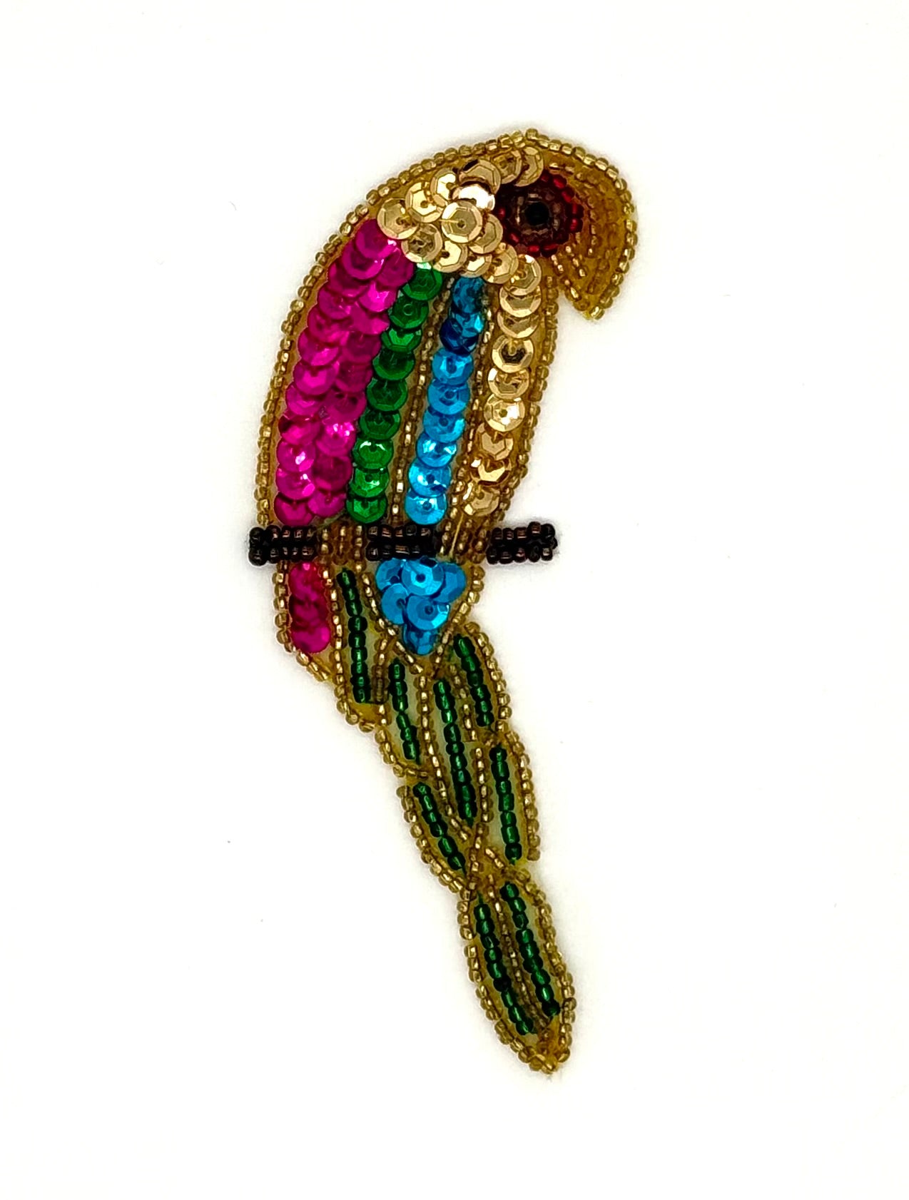 Parrot - Pair - Multicolored Sequins/Beads 4.75" x 2"