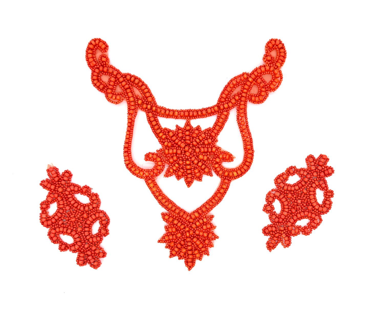Apliques de coral con diseño de motivos - Juego de 3 piezas o piezas separadas - Pieza para cuello y pares