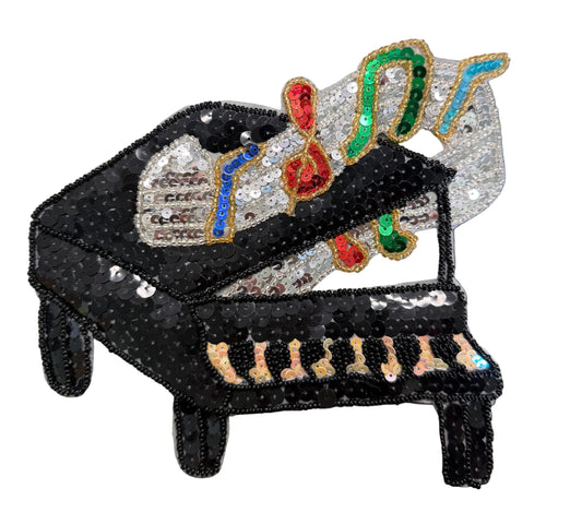 Piano con lentejuelas y cuentas multicolores 6.5" x 7"