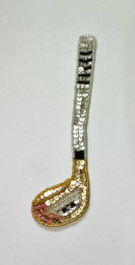 Golf Club, Sequin Beaded 6.75" x 2"